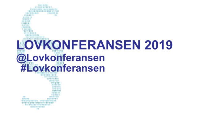 Paragraftegn bak teksten: Lovkonferansen 2019, @Lovkonferansen #Lovkonferansen
