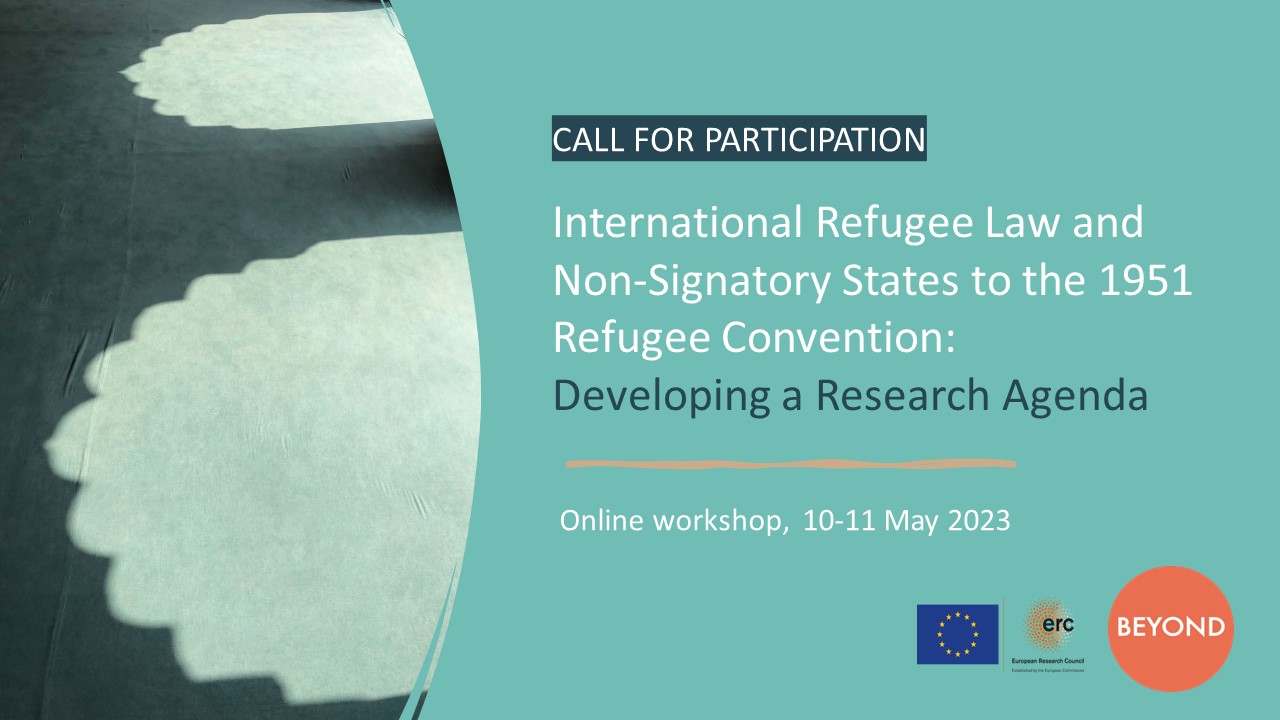 Green background with text " International Refugee Law and Non-Signatory States to the 1951 Refugee Convention — Developing a Research Agenda"