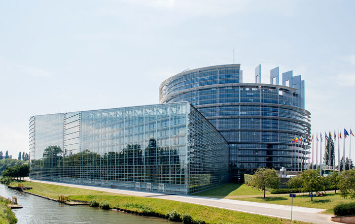Fasaden av Europaparlamentet 