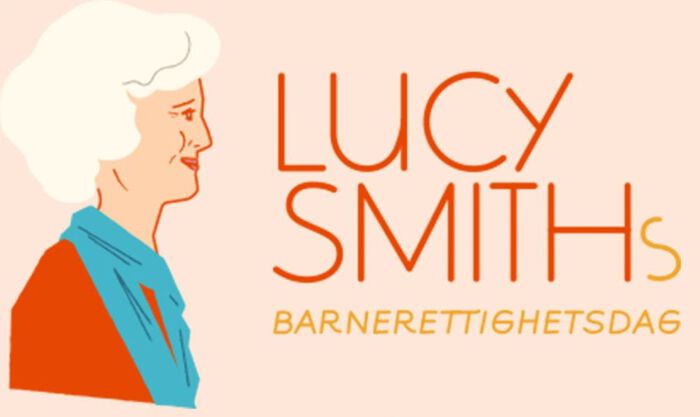 Bildet inneholder en silhuett av Lucy Smith og teksten Lucy Smiths barnerettighetsdag