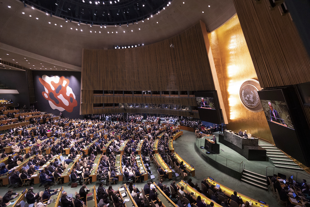 Bilde av FNs hovedforsamling.