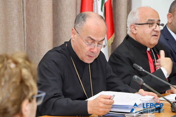 From left: Bishop Elias Haddad (the Roman Catholic Appellate Court President) and Bishop Hanna Alwan (the Head of the Maronite Religious Court) Photo:LFPCP